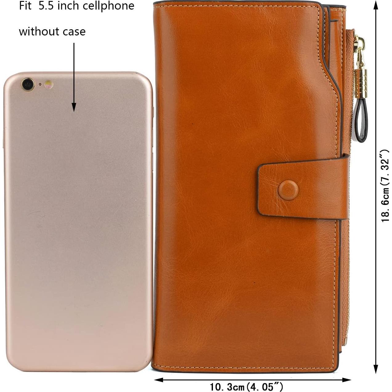 Billetera de Cuero Genuino YALUXE con Bloqueo RFID