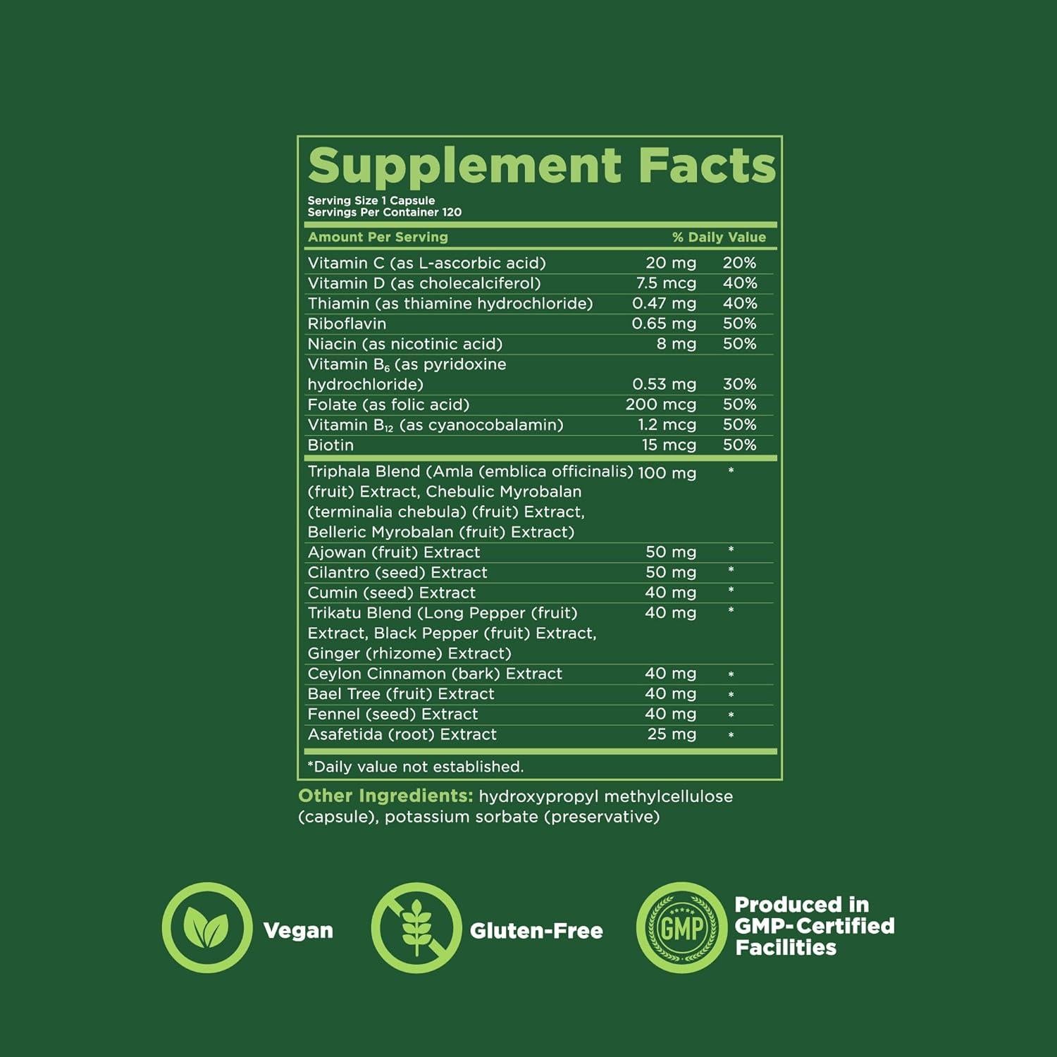 Suplemento Digestivo Kapiva Hombres 120 Cápsulas 60 Días