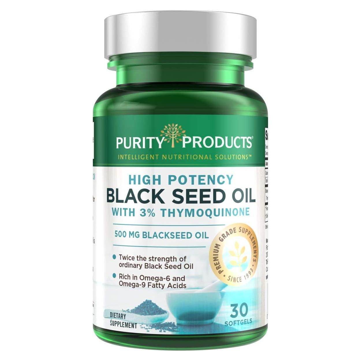 Aceite de Semilla Negra Purity Products 500 mg - 30 Cápsulas