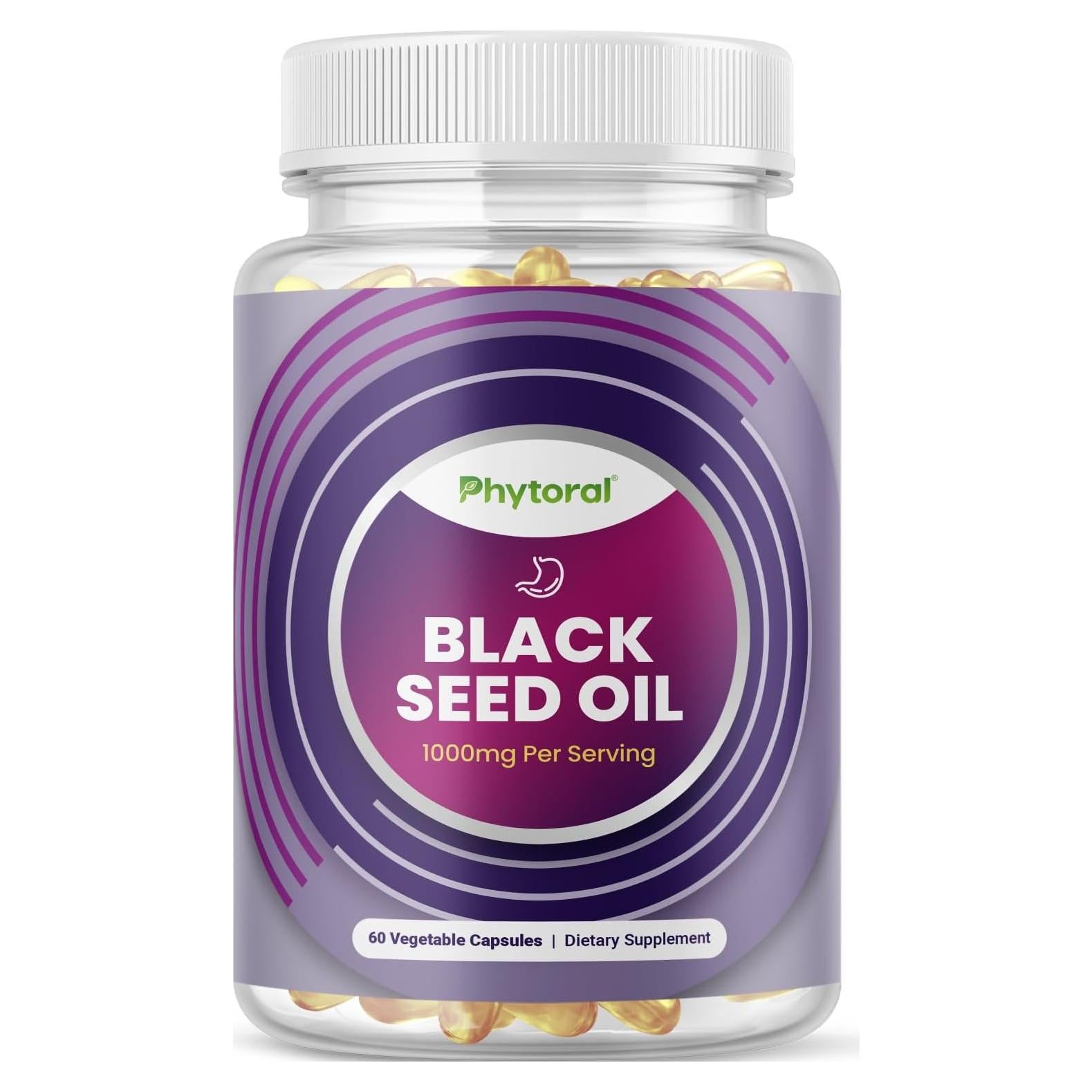 Cápsulas de Aceite de Semilla Negra Phytoral 100% Puras 59g