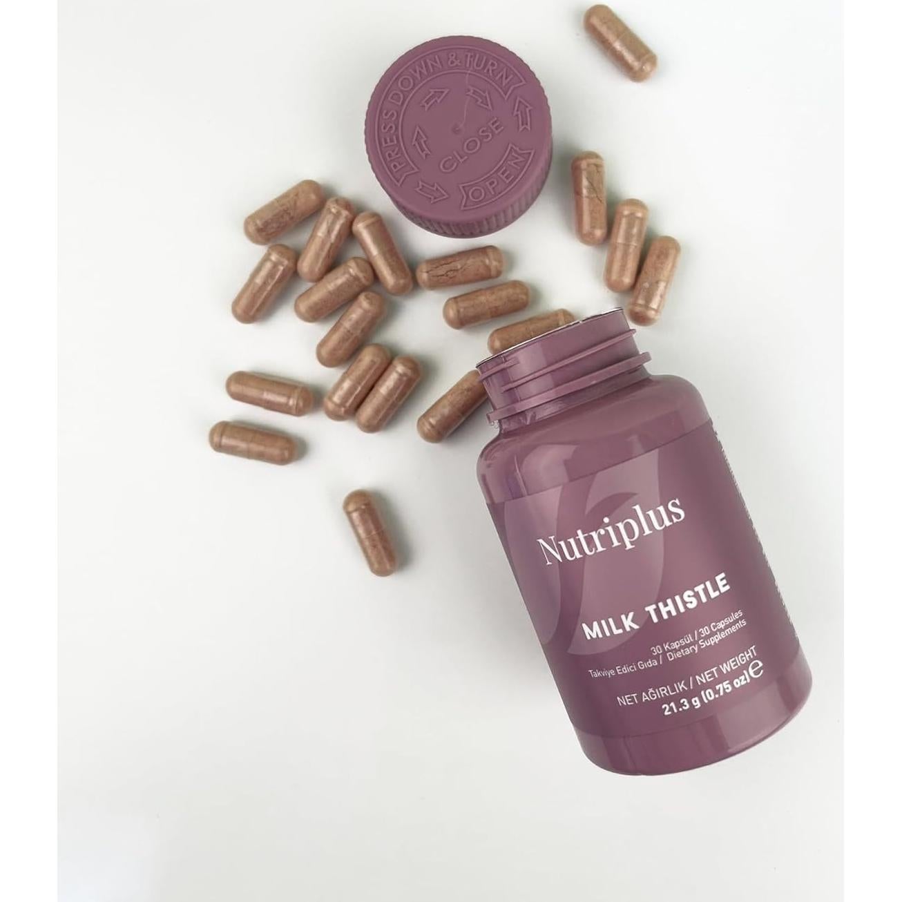 Suplemento Herbal Vegano FARMASi Nutriplus Cardo Mariano 30 Cápsulas