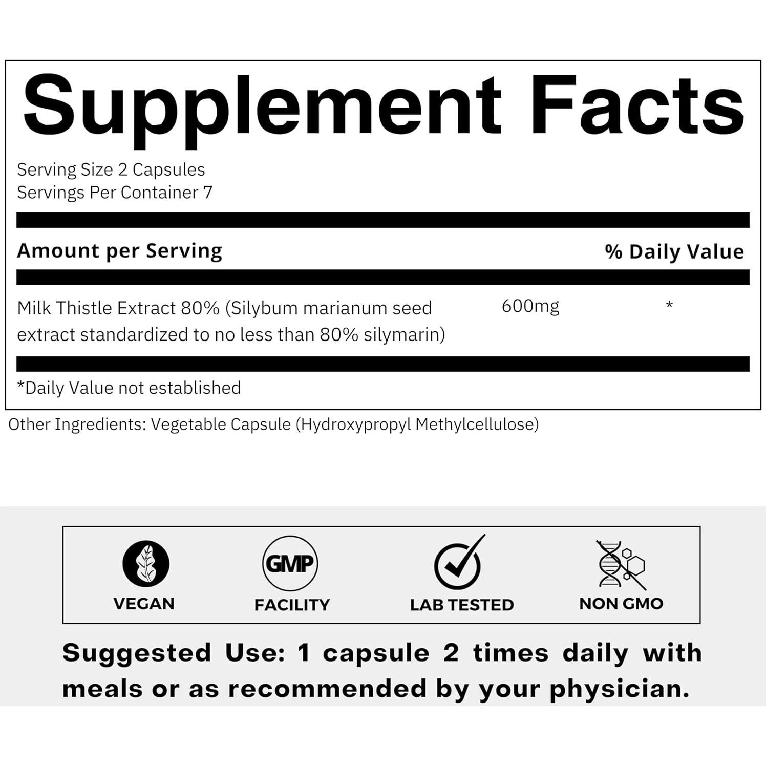 Extracto de Cardo Mariano FOLIUS LABS 300mg - 80% Silimarina - Suplemento Detox