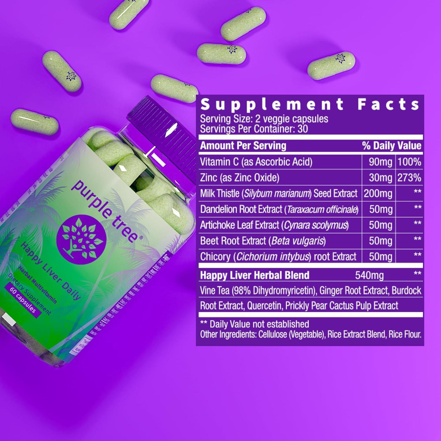 Suplemento Hepático Purple Tree | 60 Cápsulas Veganas