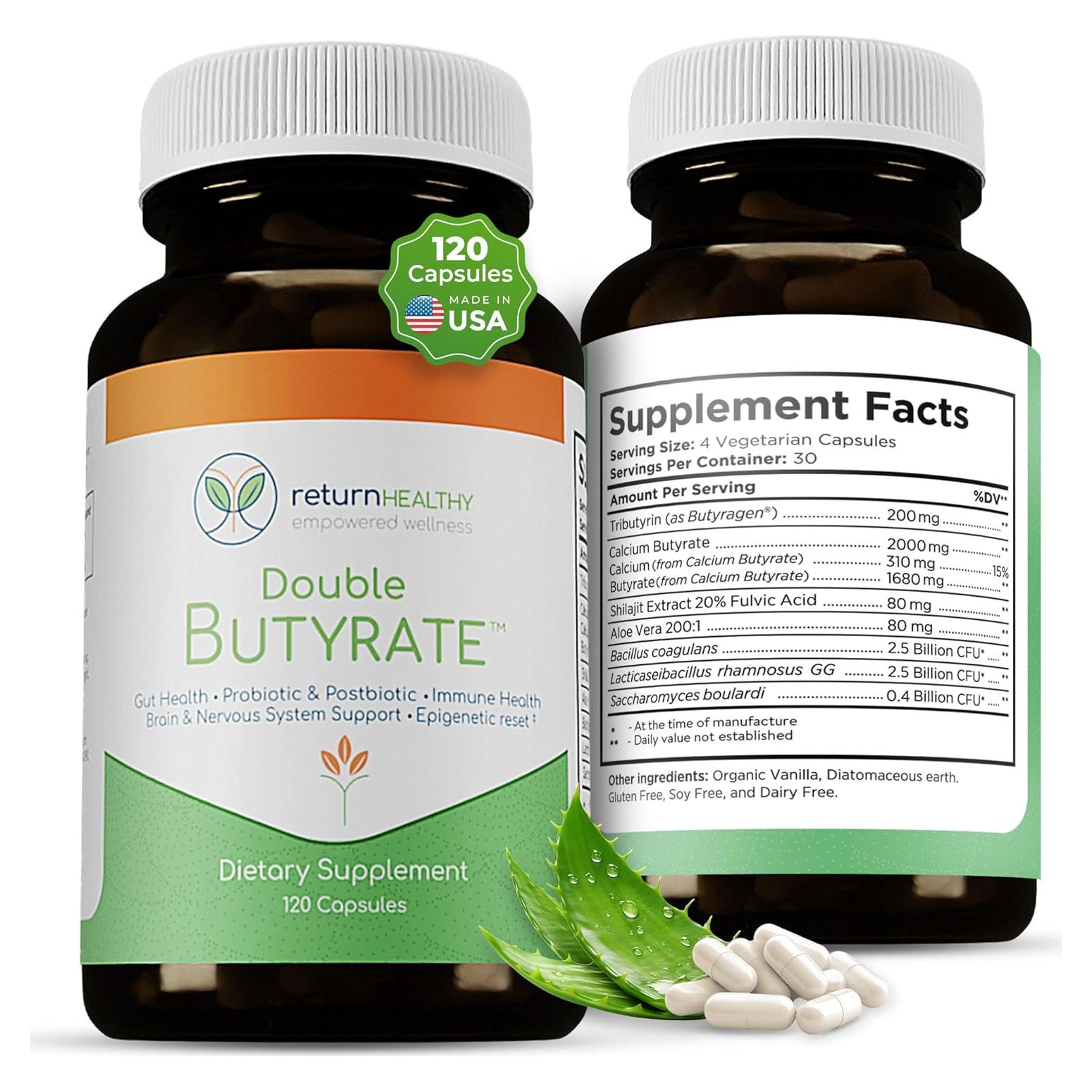 Suplemento Digestivo Doble Butirato Return Healthy 120 Cápsulas