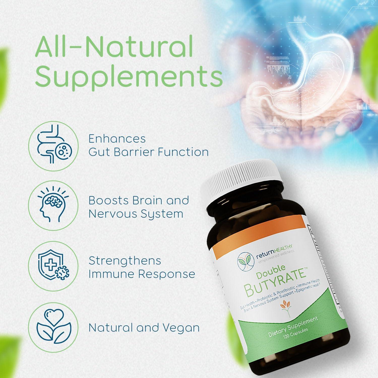 Suplemento Digestivo Doble Butirato Return Healthy 120 Cápsulas