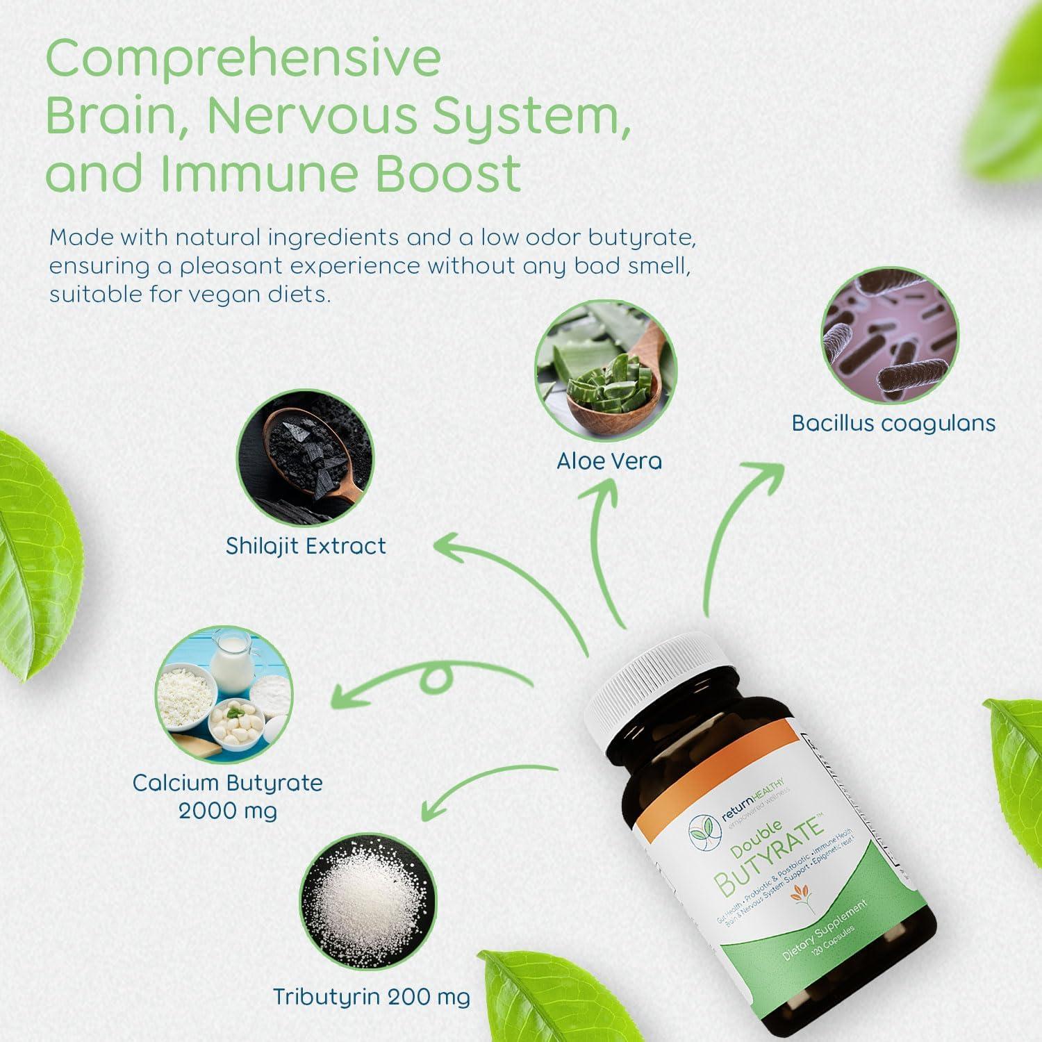 Suplemento Digestivo Doble Butirato Return Healthy 120 Cápsulas