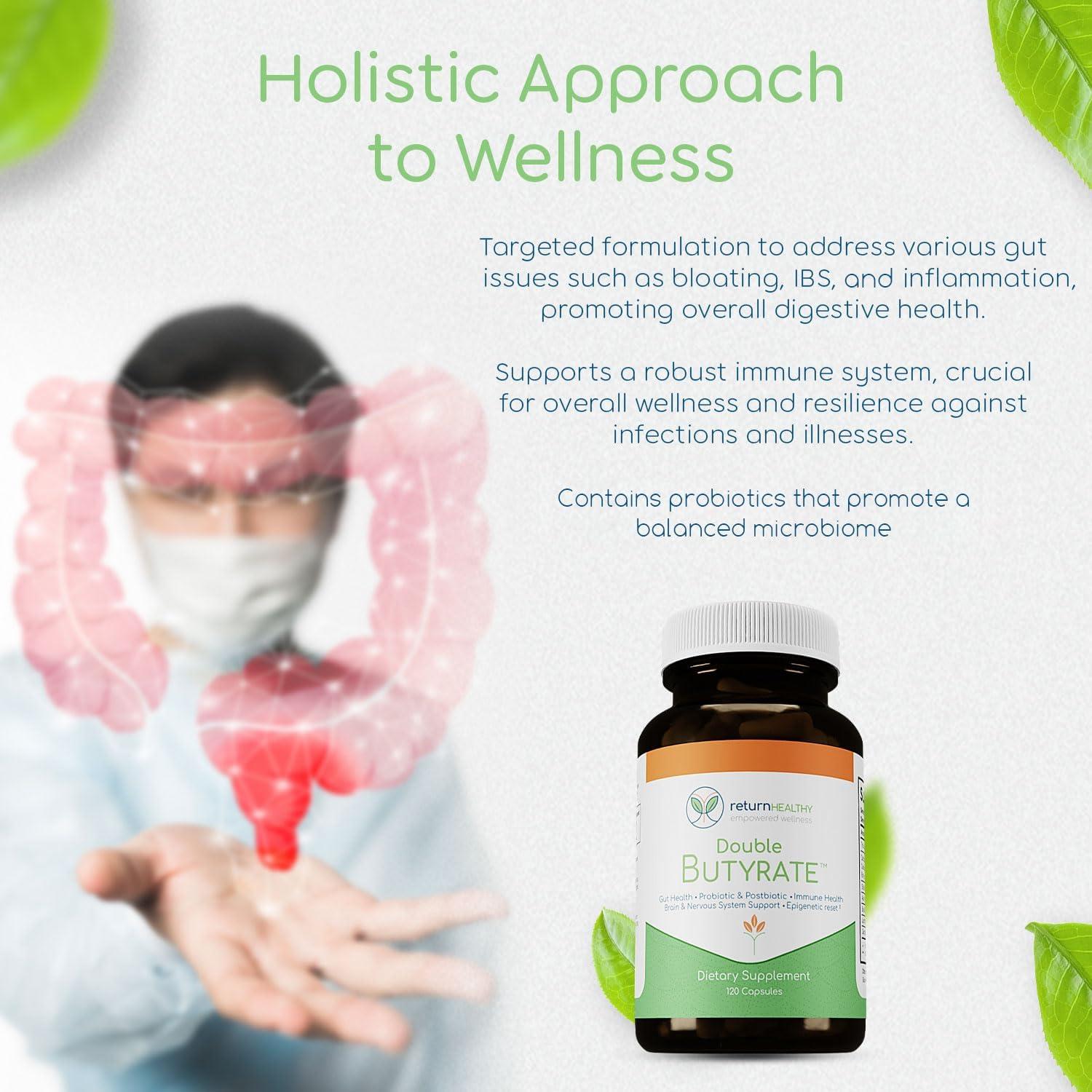 Suplemento Digestivo Doble Butirato Return Healthy 120 Cápsulas