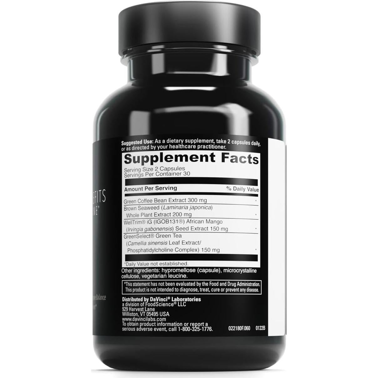 Suplemento Dietético Adipo-Leptina DAVINCI Labs - 60 Cápsulas Vegetarianas