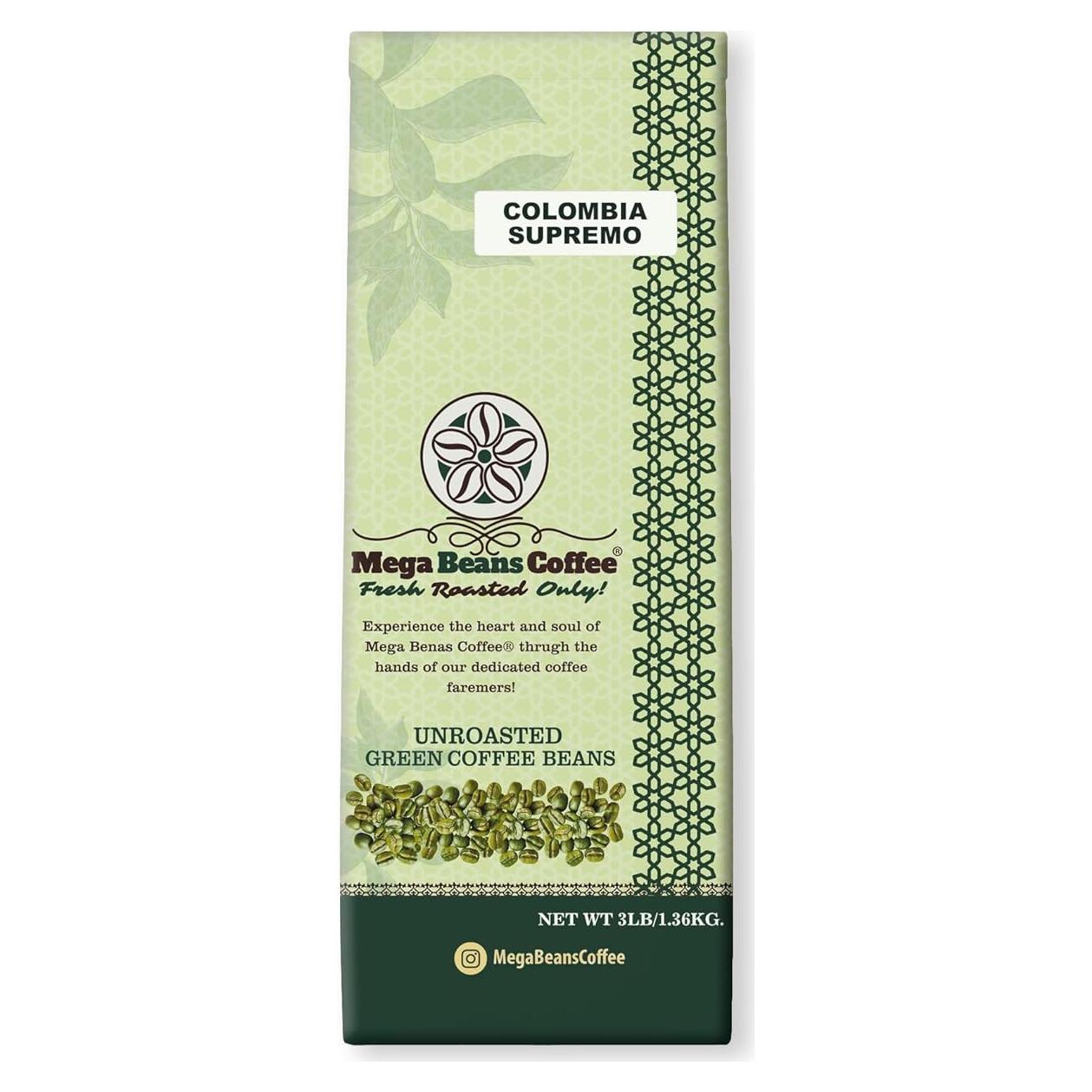 Granos de Café Verde Sin Tostar G&D 1.36 kg Colombia Supremo