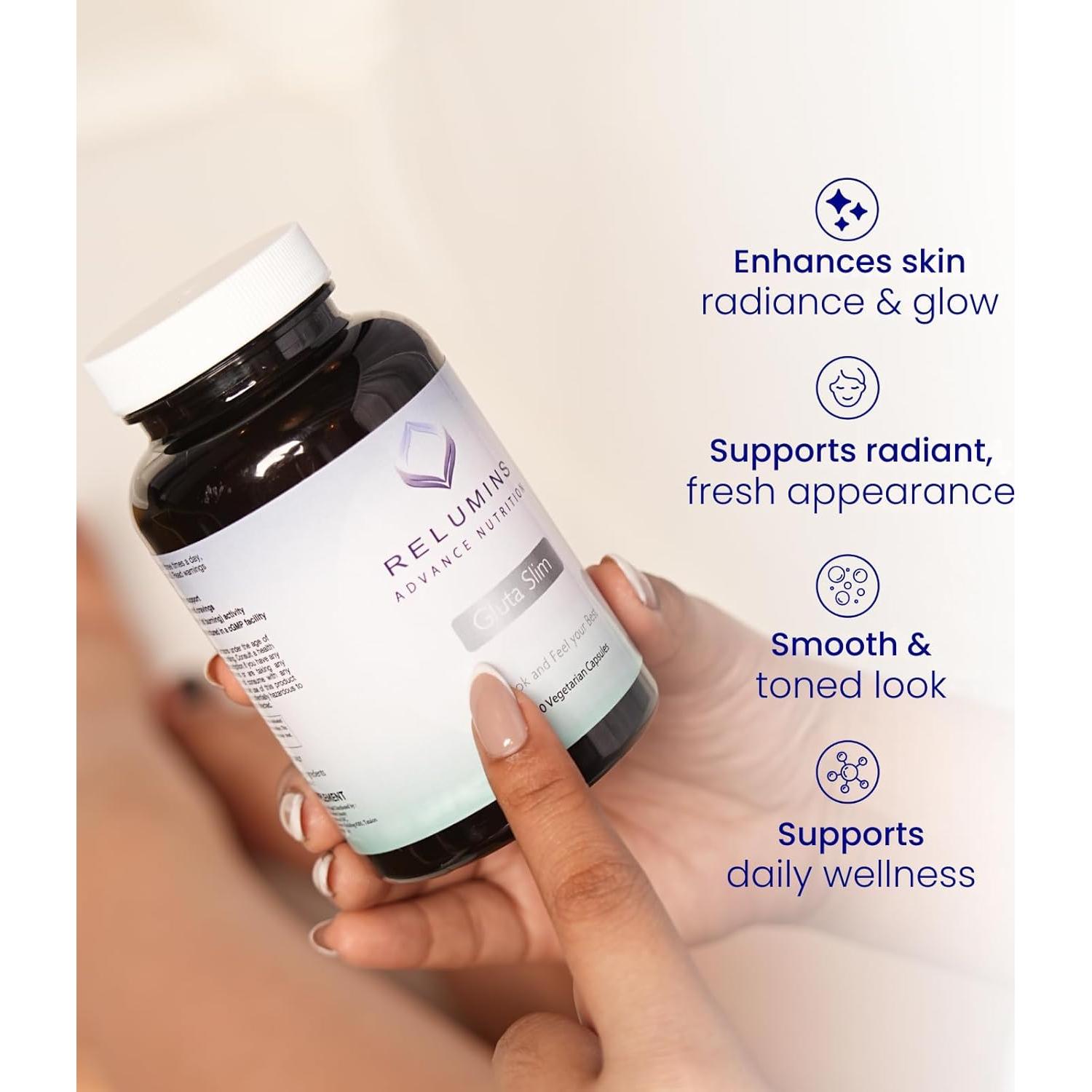 Cápsulas Veganas de Glutatión Relumins - 90 Unidades Antioxidantes