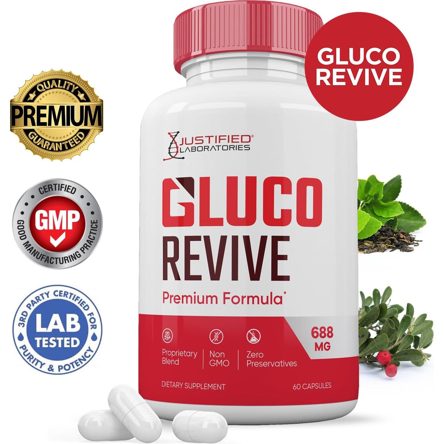 Gluco Revive 688mg - Suplemento Natural 180 Cápsulas