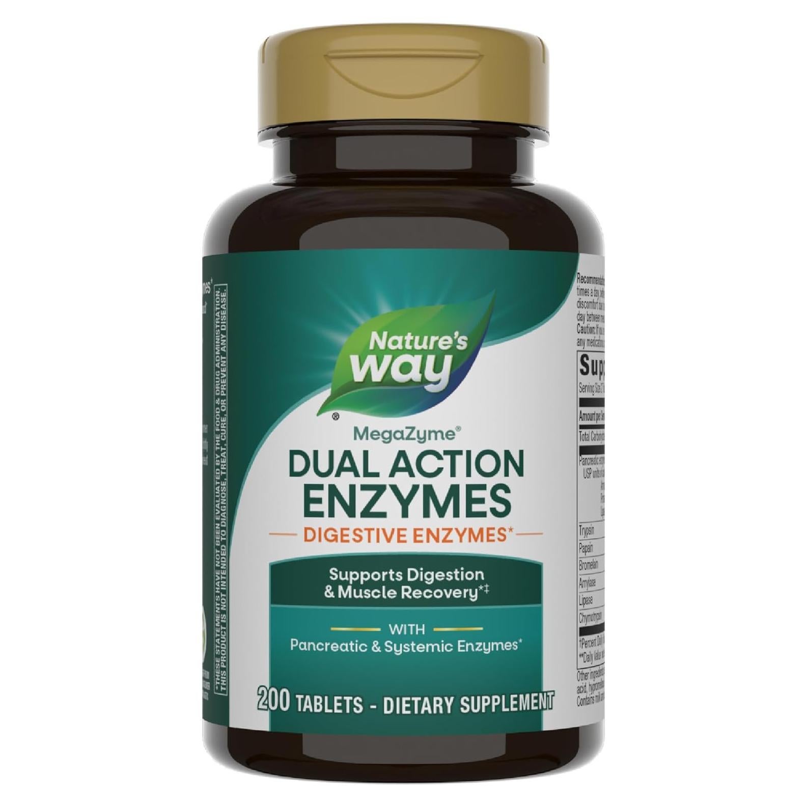 Mega-Zyme Nature's Way 200 Tabletas Enzimas Digestivas y Musculares