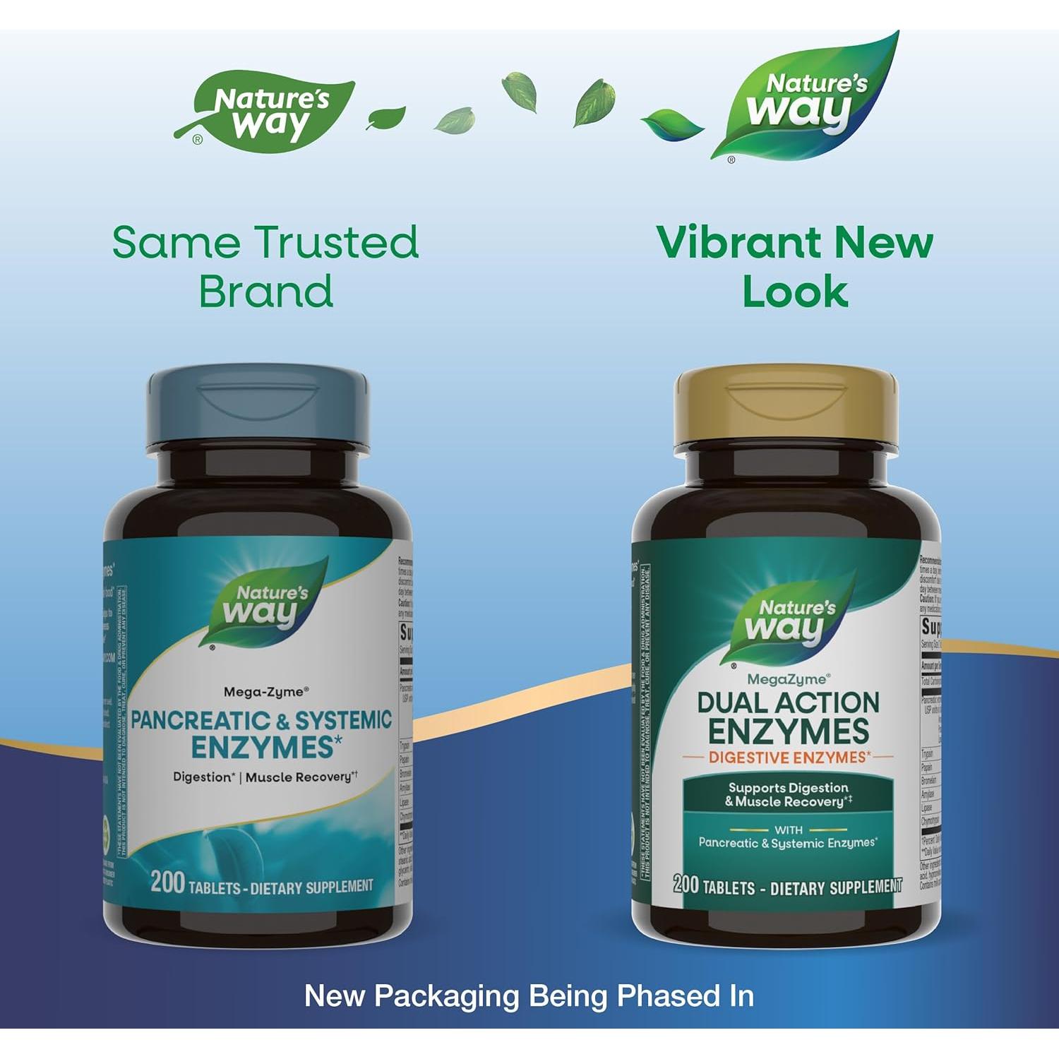 Mega-Zyme Nature's Way 200 Tabletas Enzimas Digestivas y Musculares