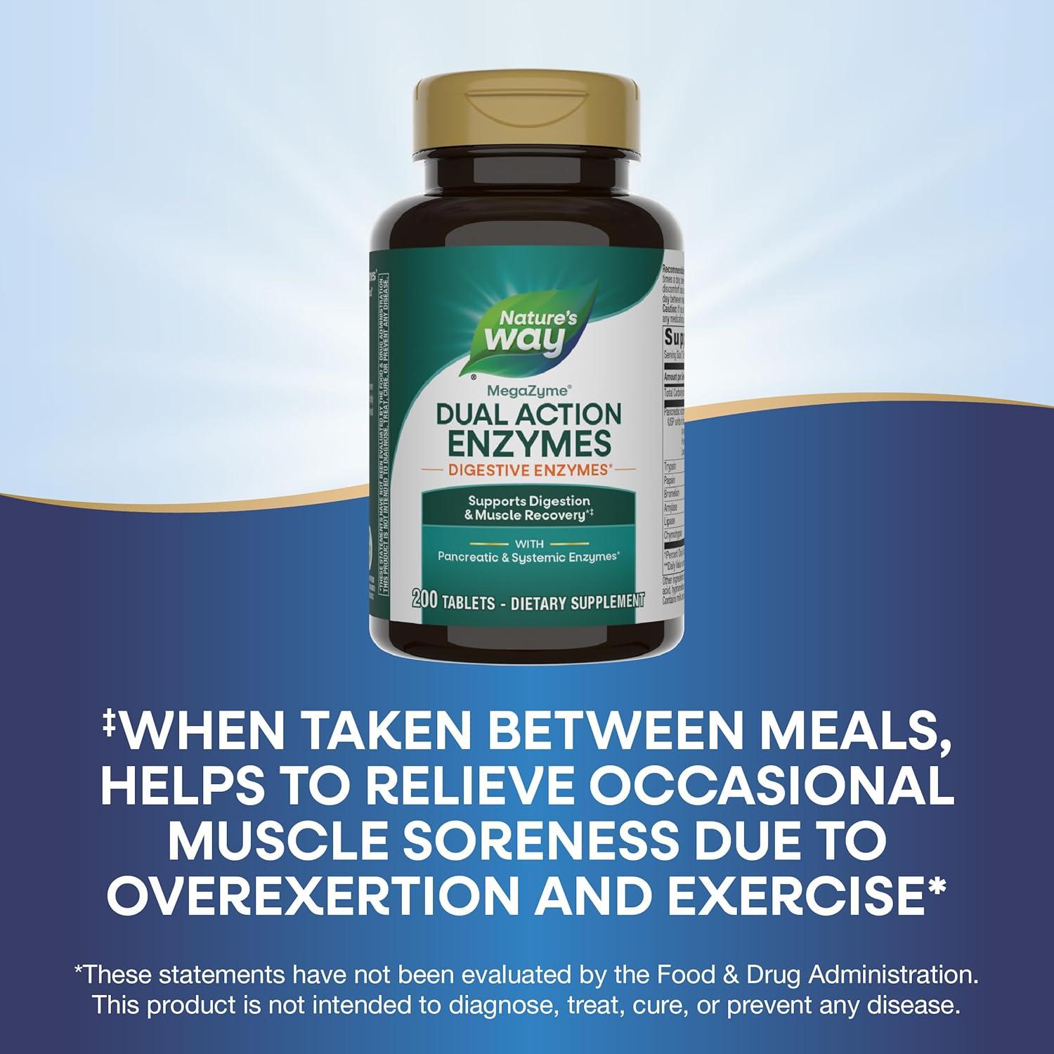 Mega-Zyme Nature's Way 200 Tabletas Enzimas Digestivas y Musculares