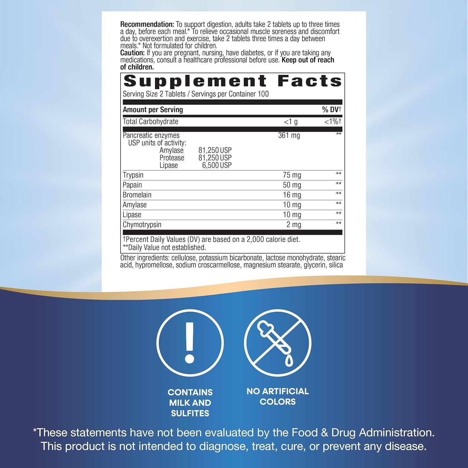 Mega-Zyme Nature's Way 200 Tabletas Enzimas Digestivas y Musculares