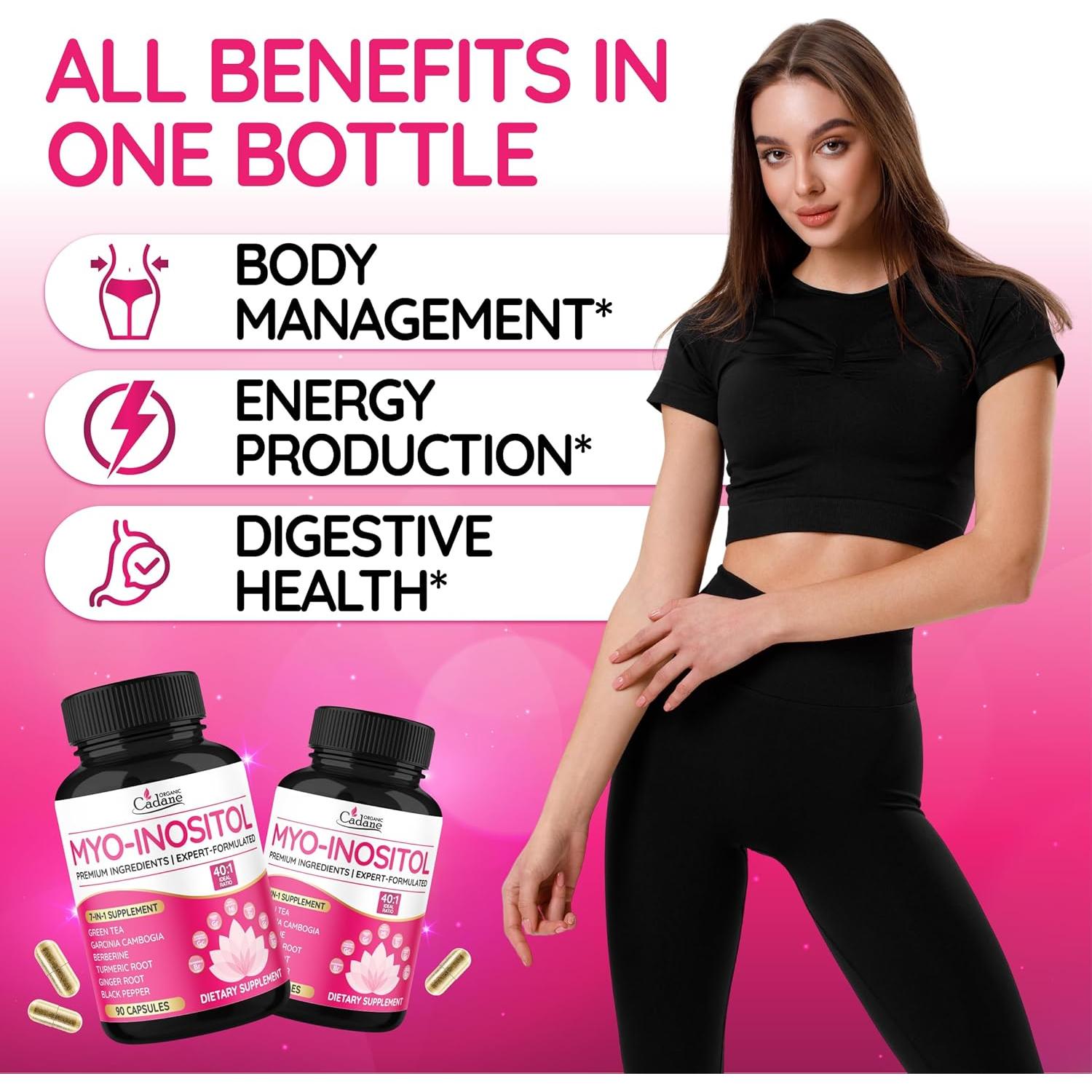 Cápsulas de Myo Inositol Orgánico Cadane - 90 Unidades