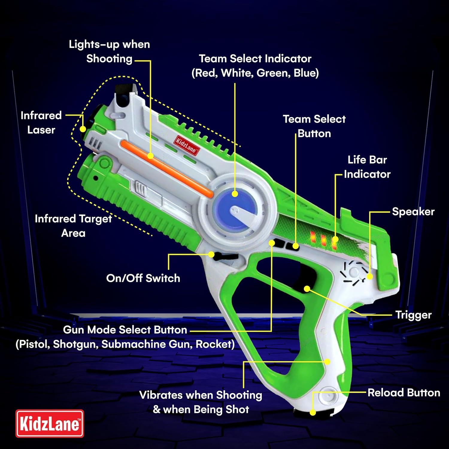 Kidzlane Conjunto 4 Pistolas Laser Tag Recargables