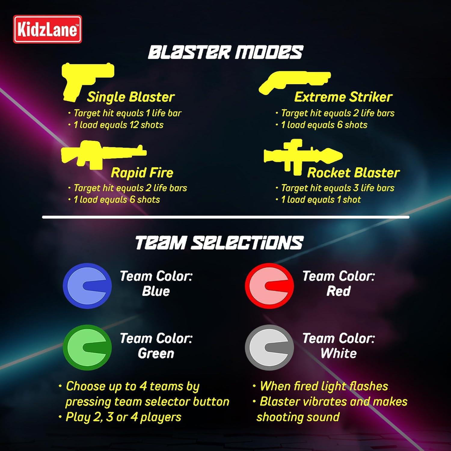Kidzlane Conjunto 4 Pistolas Laser Tag Recargables