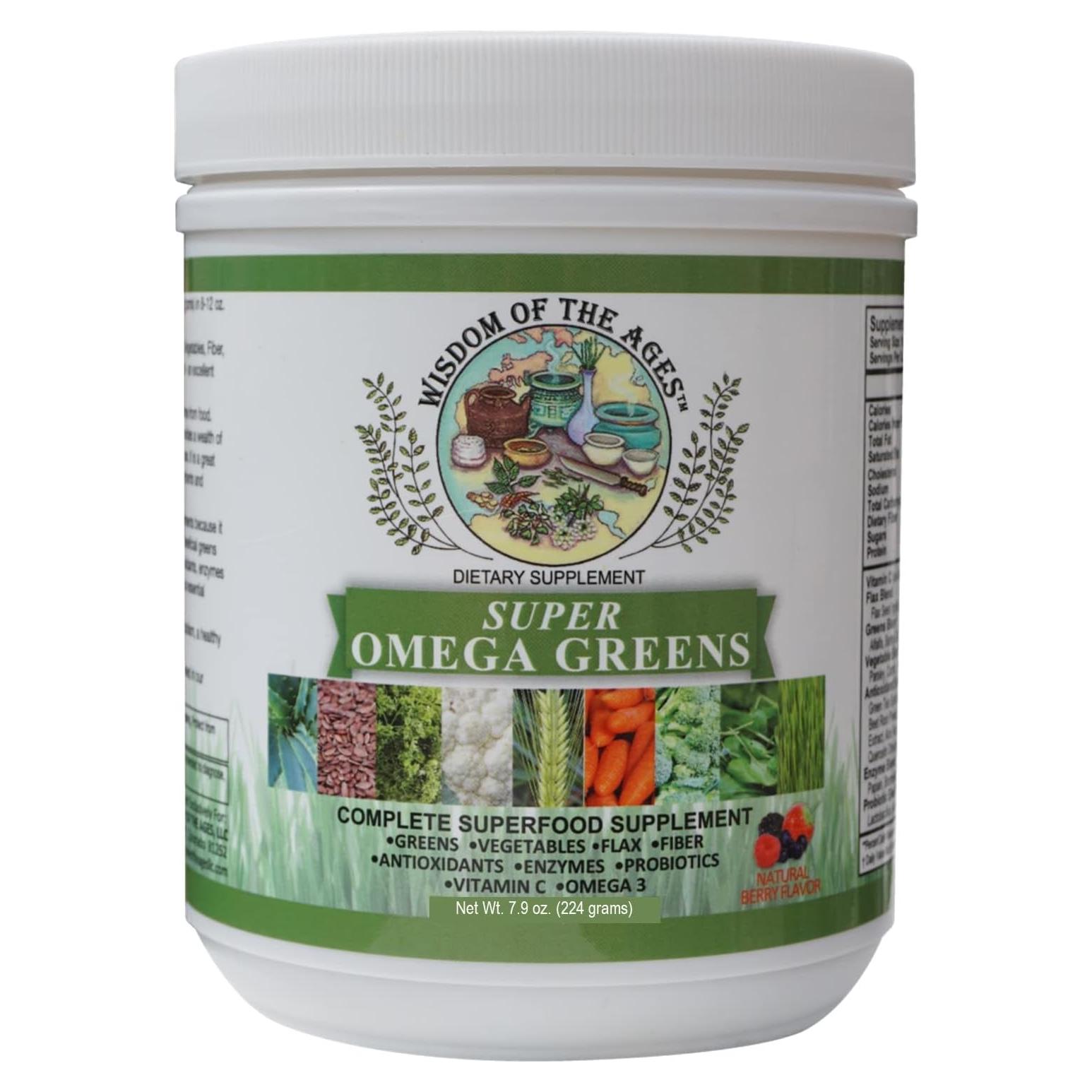 Suplemento Super Omega Greens 256g - Antioxidantes y Probioticos