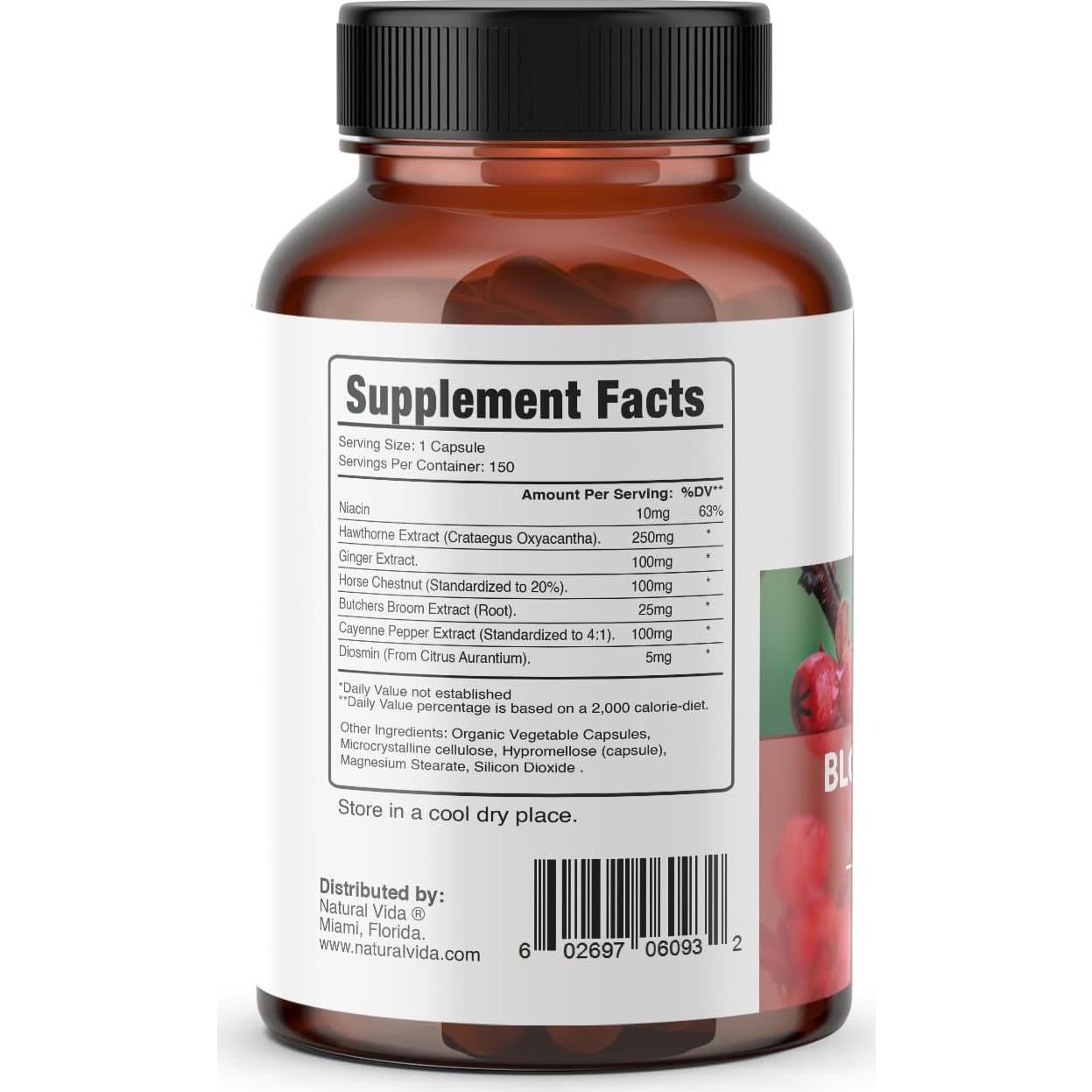Suplemento Natural de Circulación Sanguínea 600mg - 150 Cápsulas