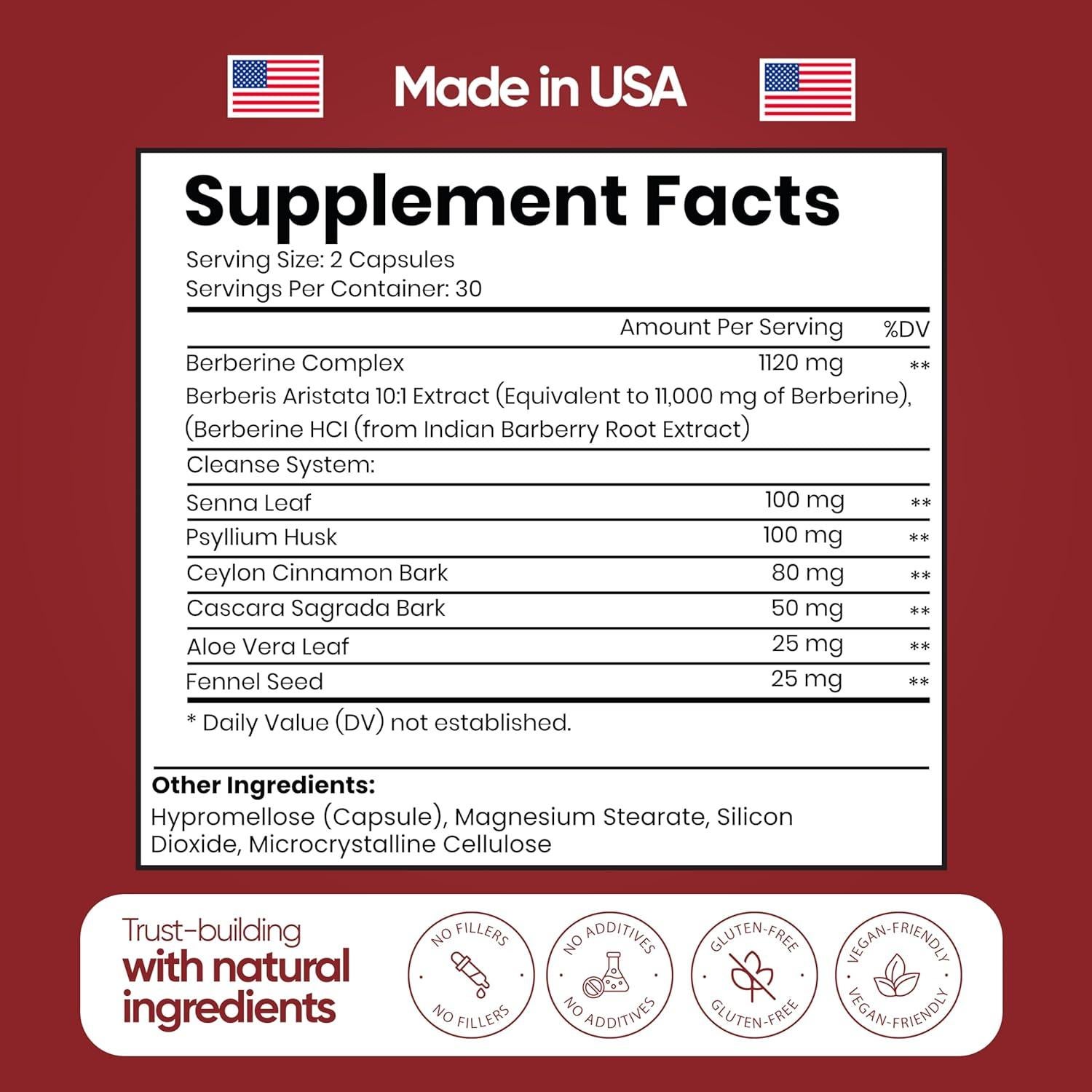 Suplemento de Berberina 1500mg DIOSA ANTIGUA 60 Cápsulas