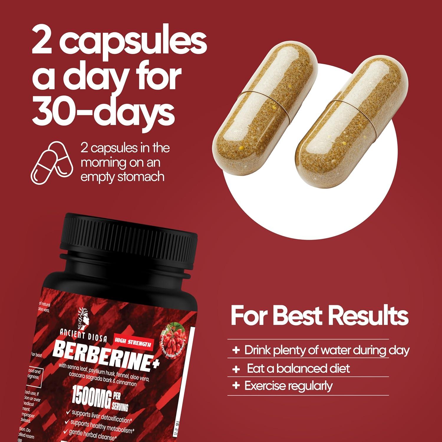 Suplemento de Berberina 1500mg DIOSA ANTIGUA 60 Cápsulas