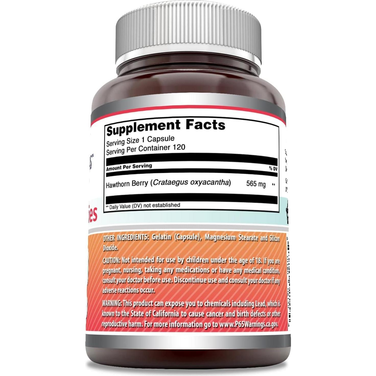 Suplemento de Bayas de Espino Asombroso 565 Mg 120 Cápsulas