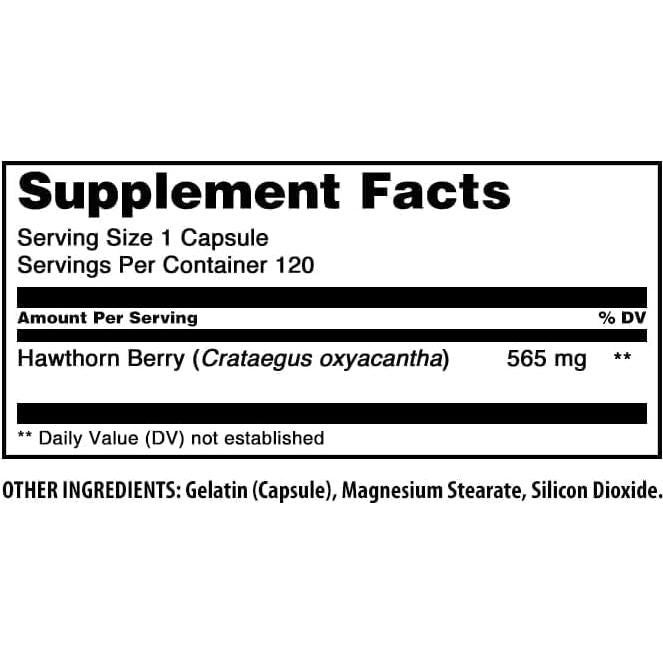 Suplemento de Bayas de Espino Asombroso 565 Mg 120 Cápsulas