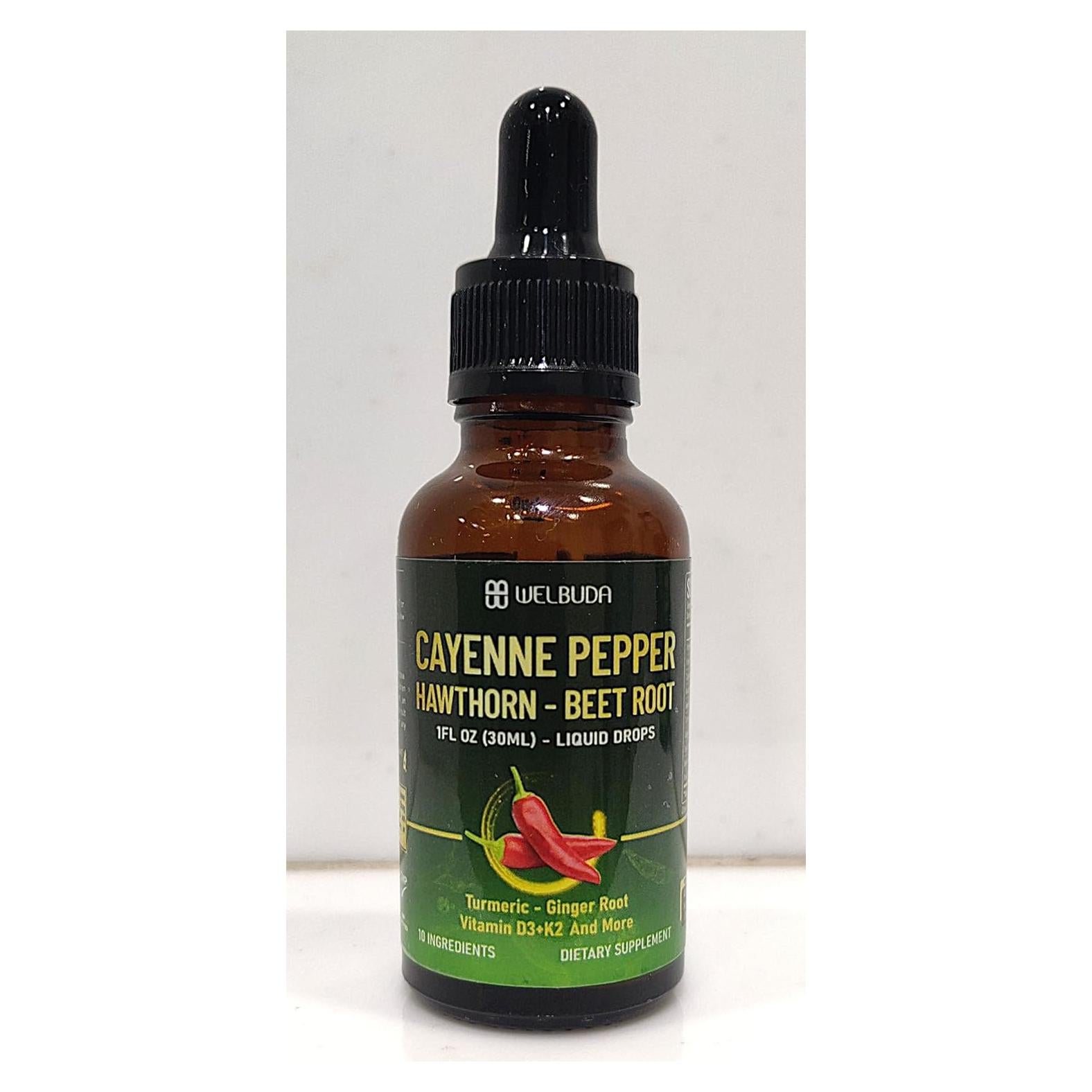 Suplemento Líquido de Pimienta de Cayena 10en1 Welbuda 60ml