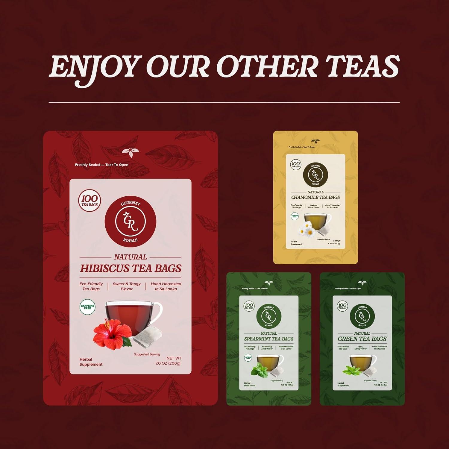 Té de Hibisco Gourmet Royale 100 Bolsitas Sostenibles Sin Cafeína