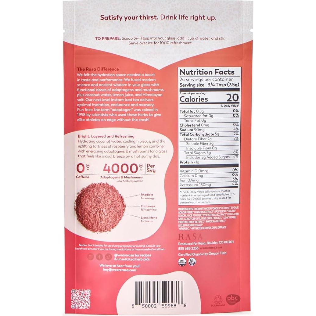 Té Helado Orgánico Rasa Frambuesa Hibisco 170g - 24 Porciones