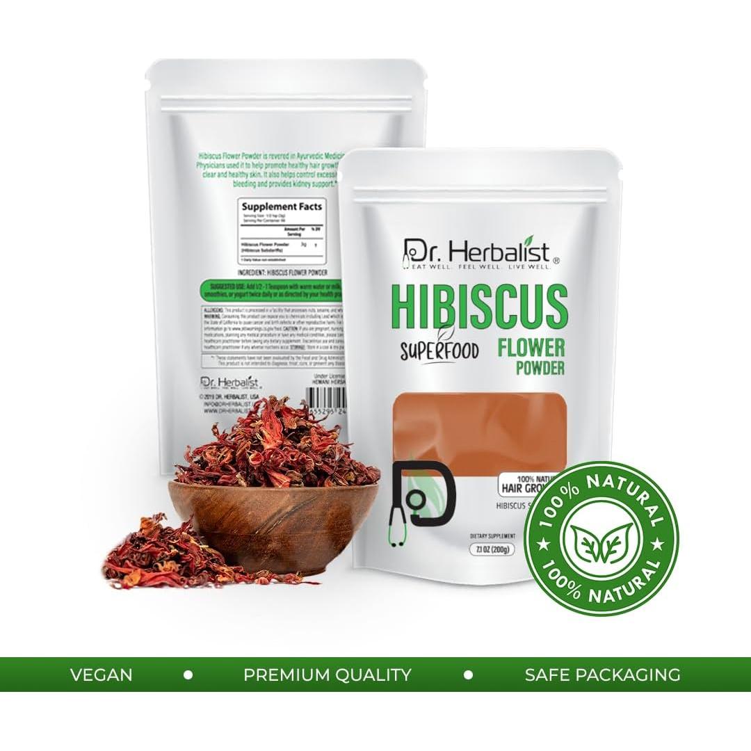 Polvo de Hibisco Dr. Herbalist 200g - Belleza y Bienestar