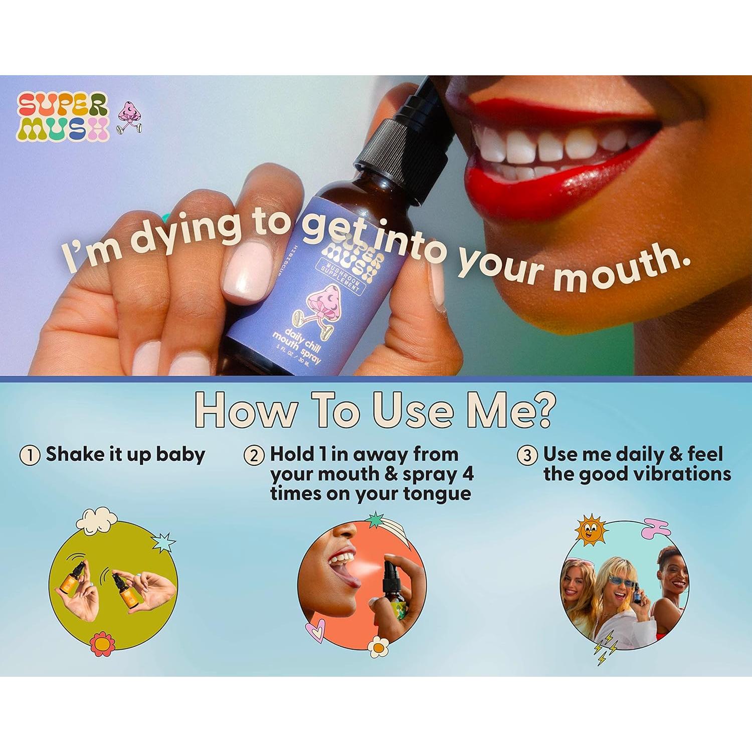 Spray Bucal SuperMush Daily Chill 30ml | Suplemento Relajante