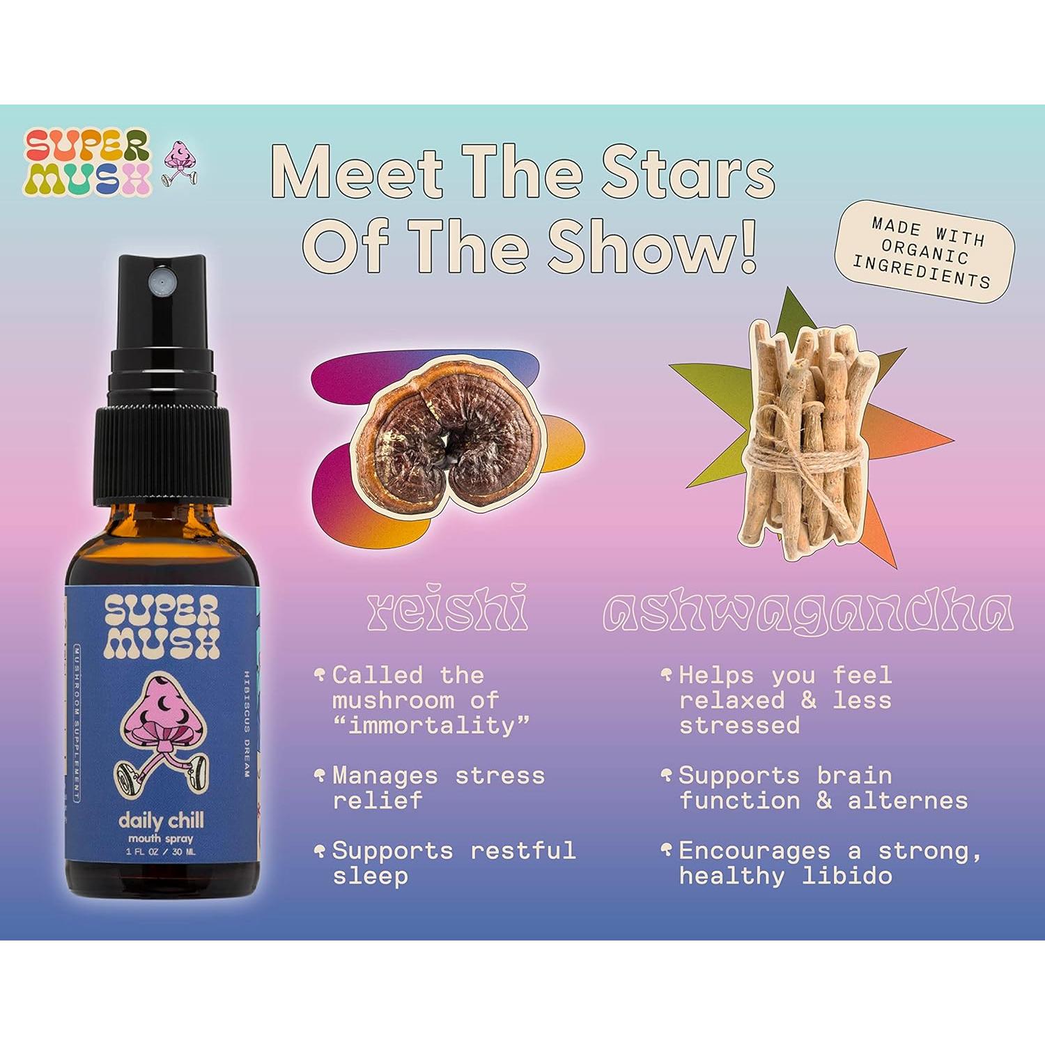 Spray Bucal SuperMush Daily Chill 30ml | Suplemento Relajante