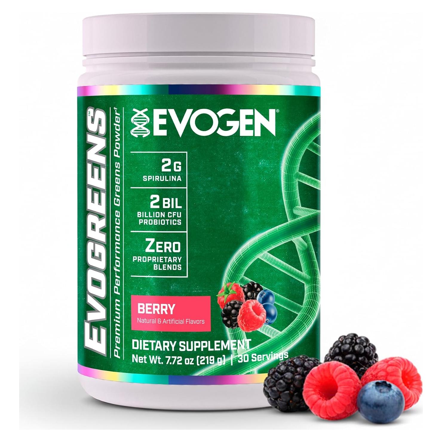 Evogen Evogreens Polvo de Super Greens Baya 30 Porciones
