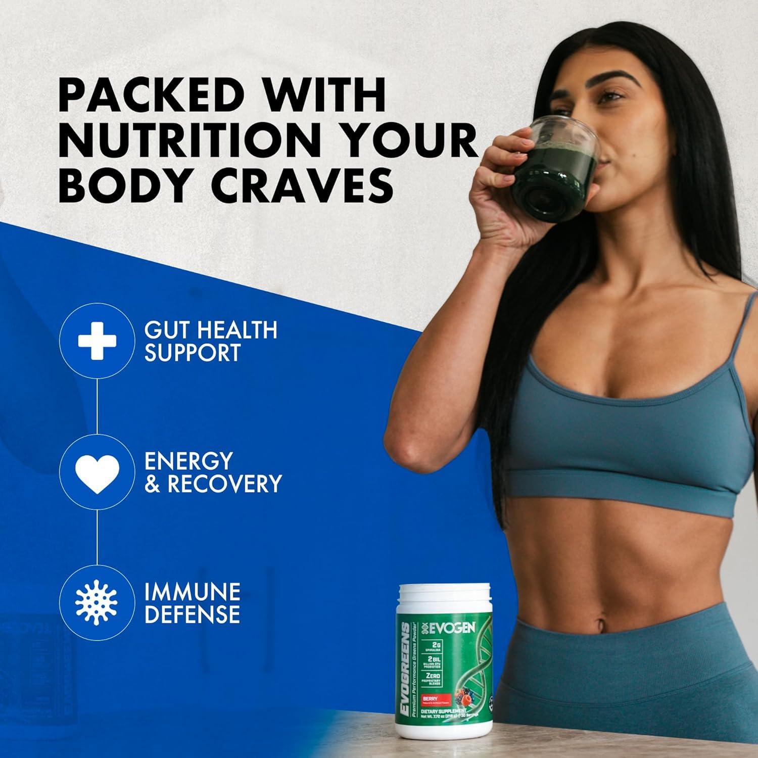 Evogen Evogreens Polvo de Super Greens Baya 30 Porciones