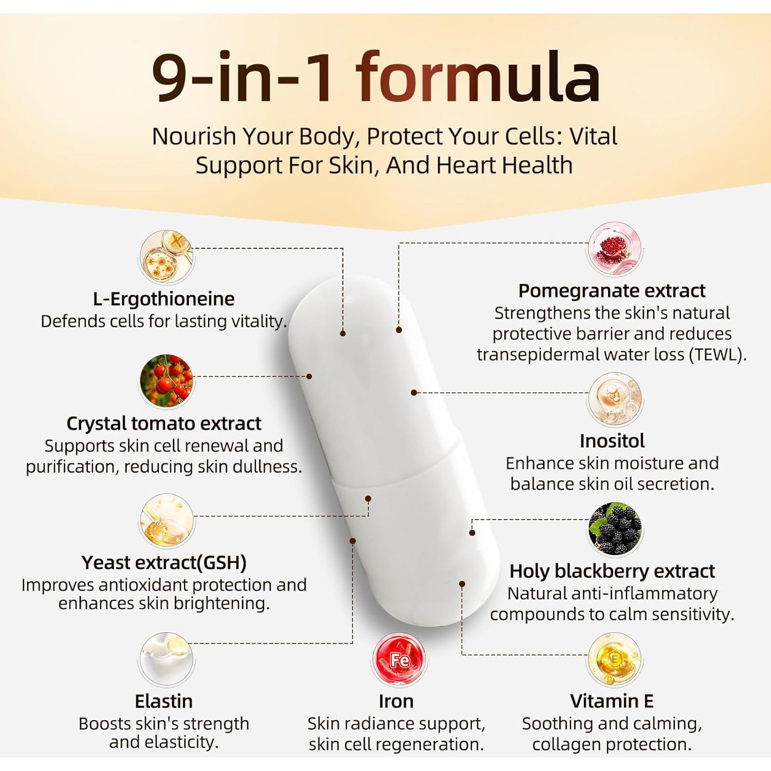 Suplemento L-Ergothioneine con Hierro Risabou 60 Cápsulas