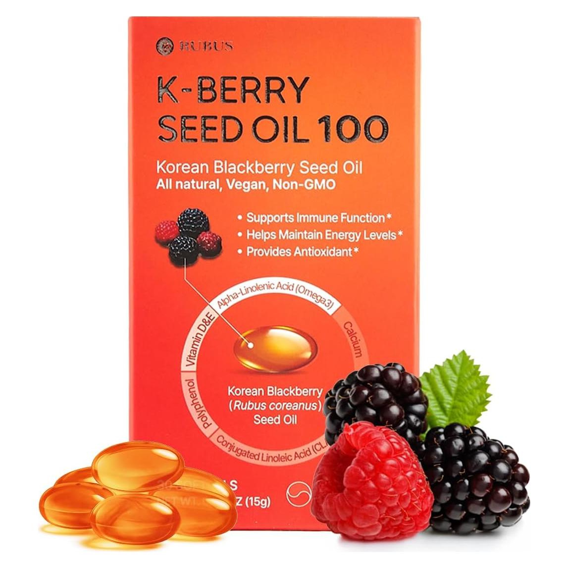 Aceite de Semilla de Mora Negra Coreana K-Berry Kim's Table 30 Cápsulas