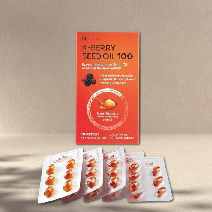 Aceite de Semilla de Mora Negra Coreana K-Berry Kim's Table 30 Cápsulas