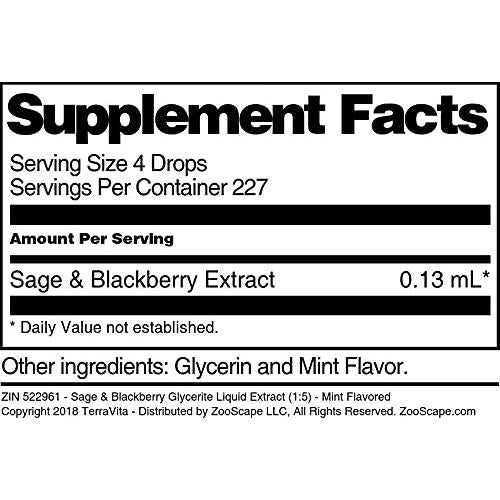 Extracto Líquido de Glicerina de Salvia y Mora TerraVita 88.72 ml - Sabor Menta - Paquete de 3