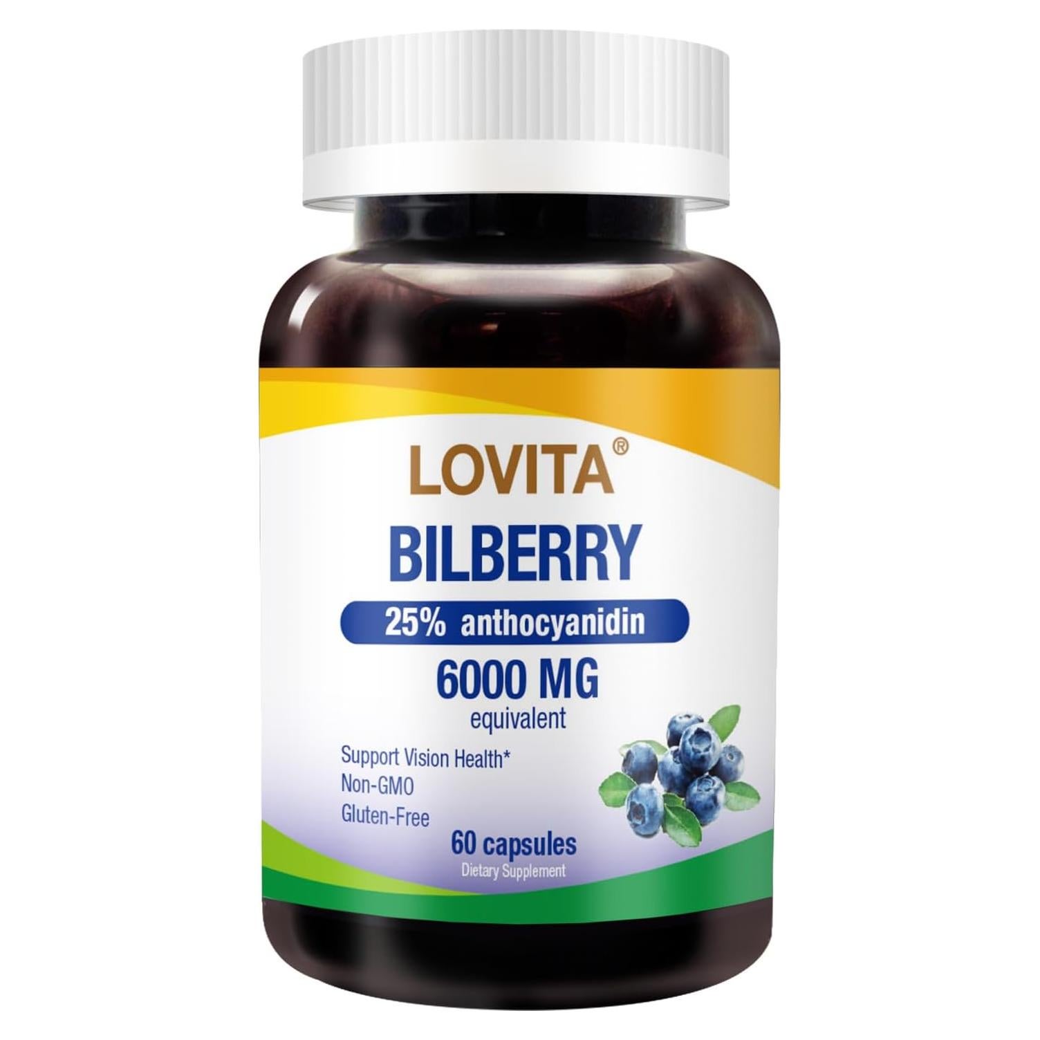 Extracto de Arándano Lovita 6000 mg, 60 Cápsulas Veganas