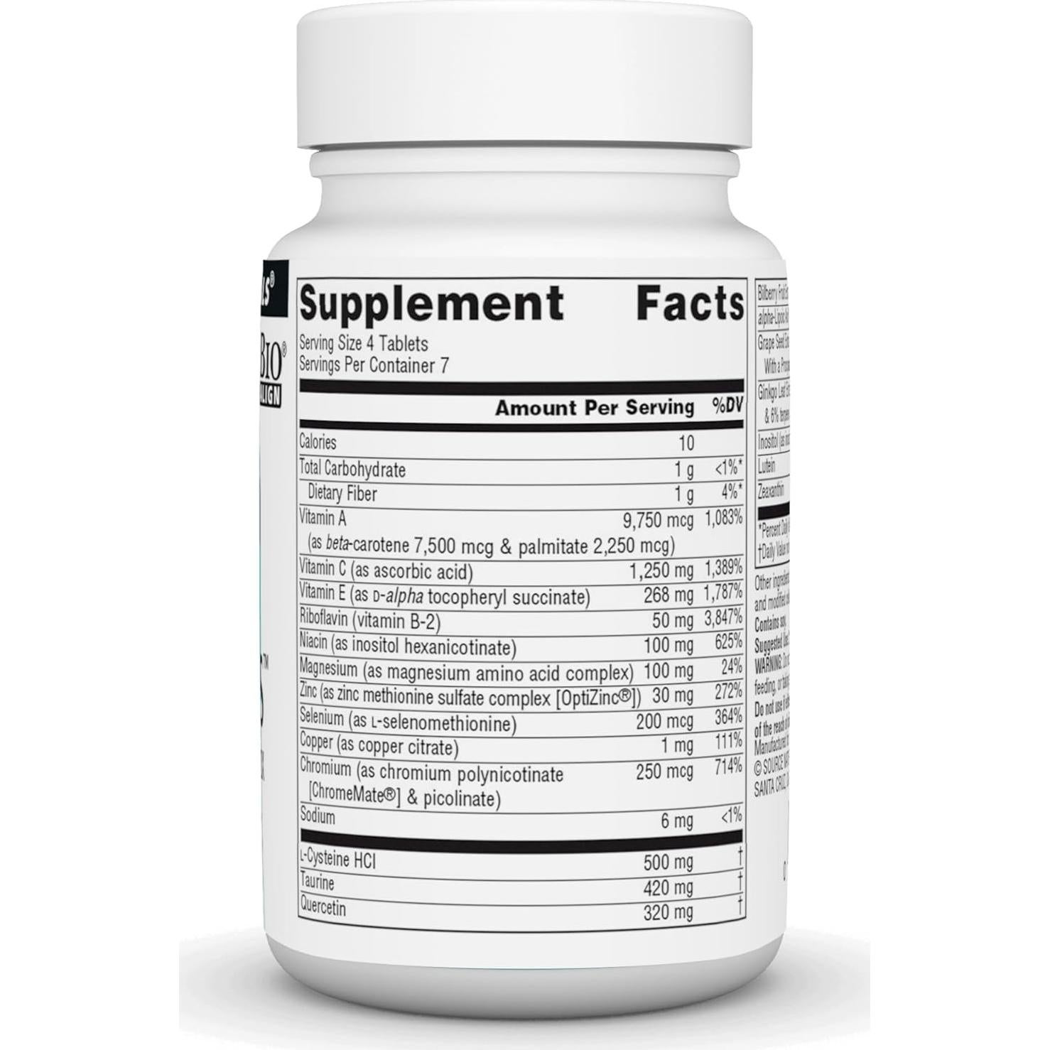 Suplemento Dietético Visual Eyes Source Naturals - 30 Tabletas