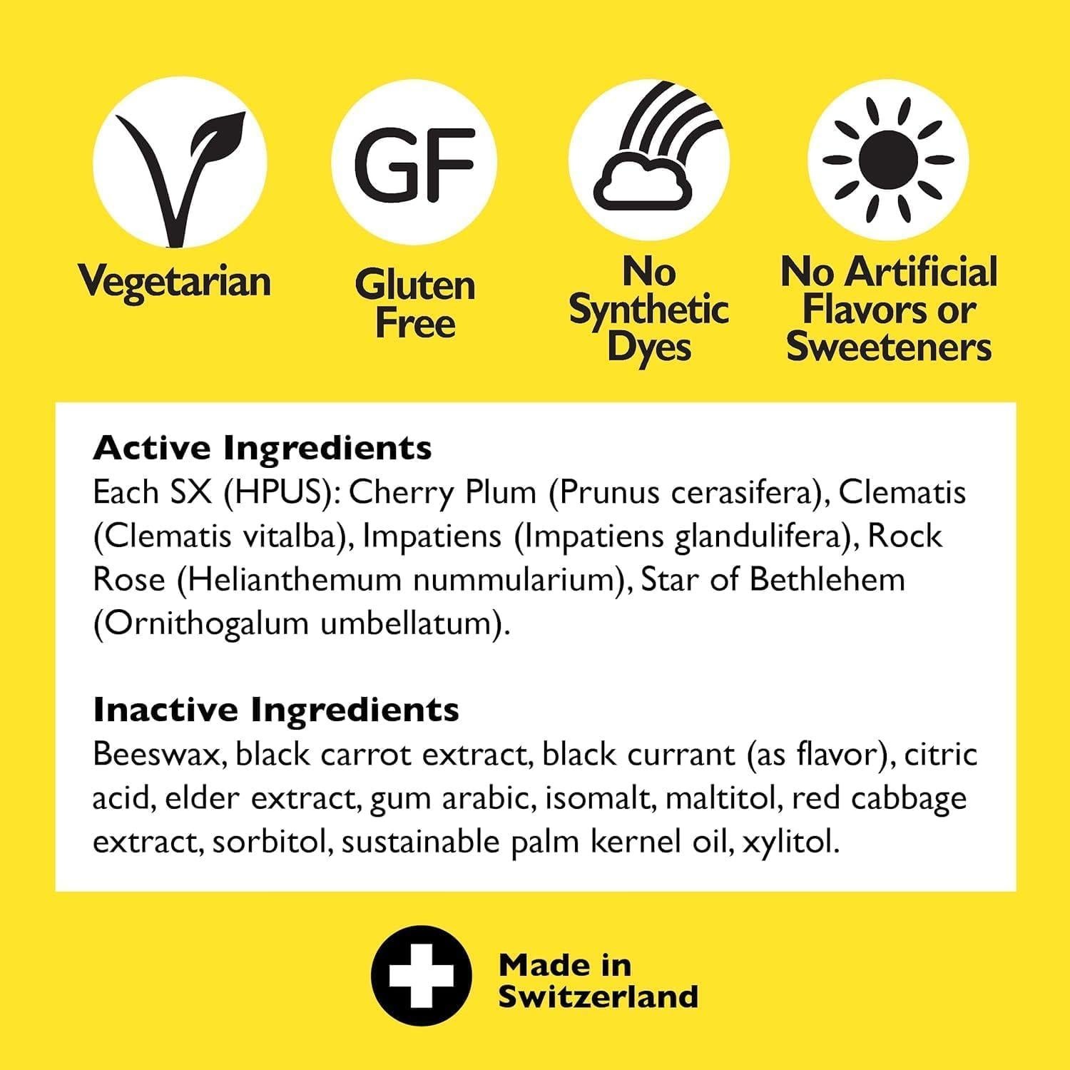 Pastillas Naturales Bach Rescate Naranja y Flor de Saco 6 Unidades