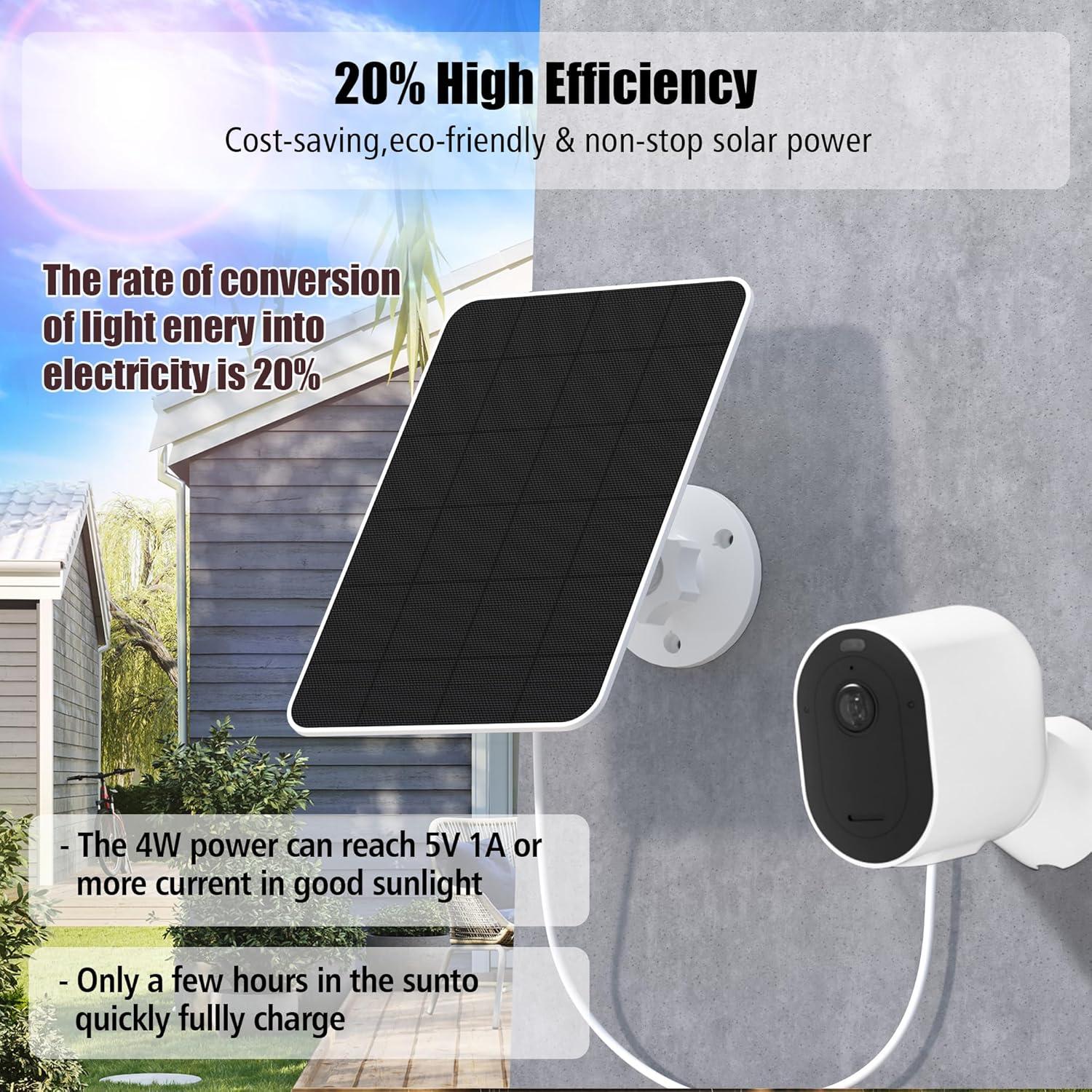 Cargador Solar Rhorawill 5V 4W para Cámara Arlo Pro 3/4/5S