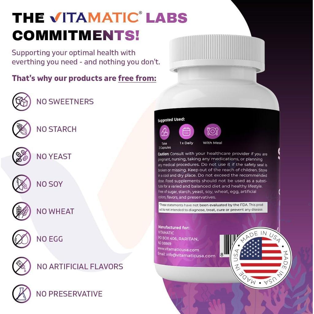 Suplemento Vegano Vitamatic Musgo Marino 180 Cápsulas