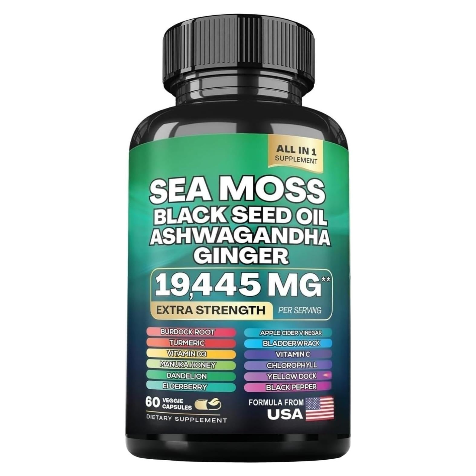 Cápsulas de Musgo Marino HealthyFinds 49.6g - Salud Digestiva y Piel Radiante