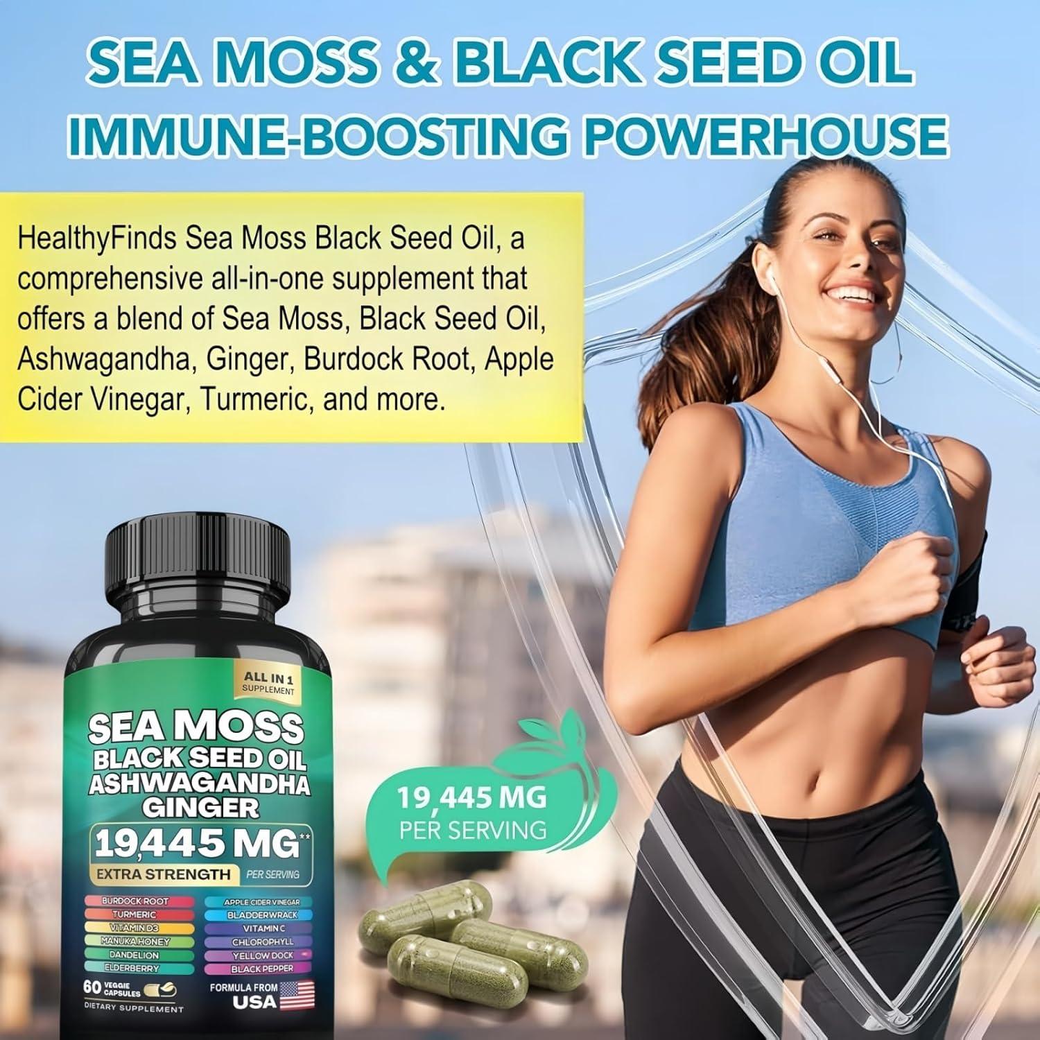 Cápsulas de Musgo Marino HealthyFinds 49.6g - Salud Digestiva y Piel Radiante