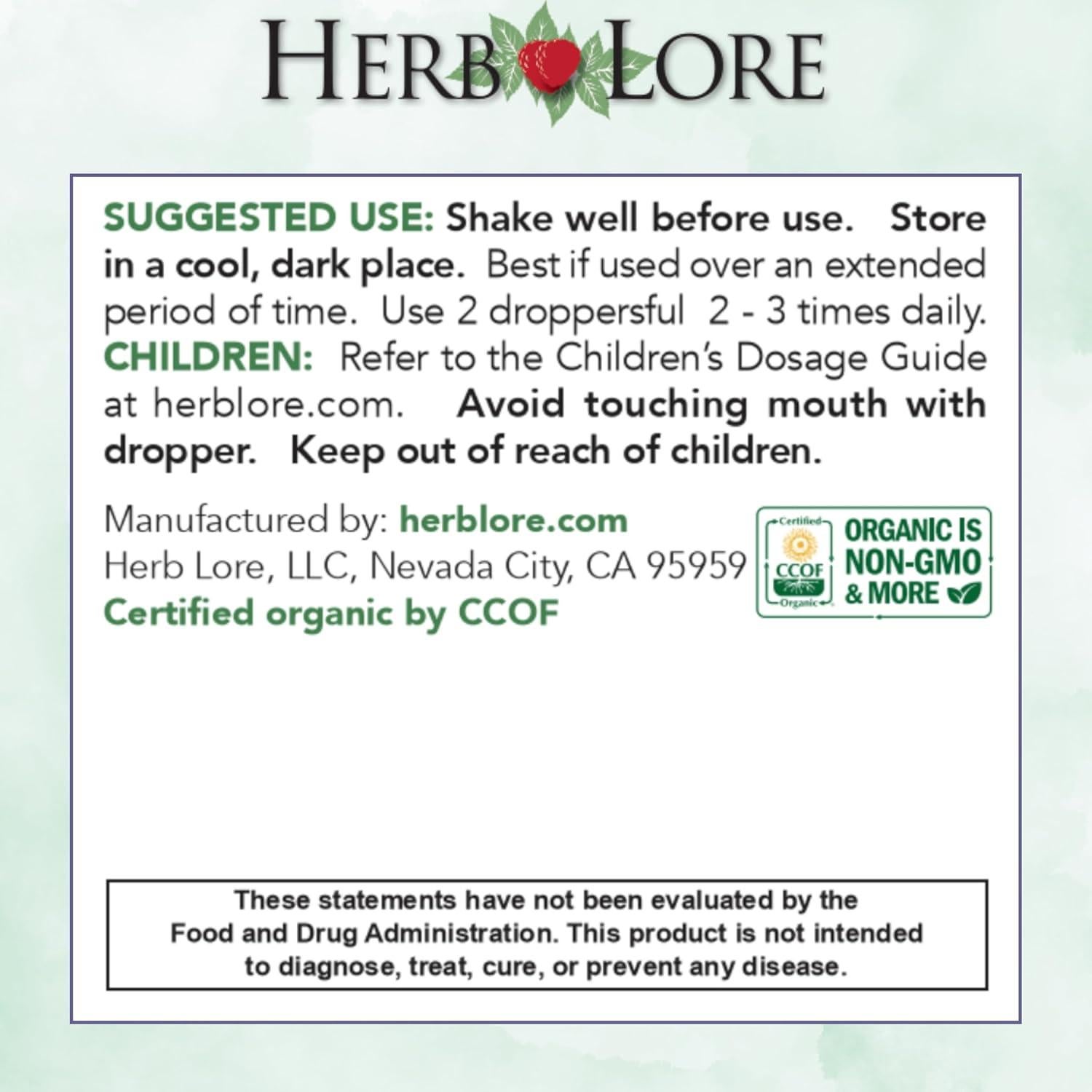 Tónico de Hierro Orgánico Herb Lore 118 ml - Suplemento Vegano
