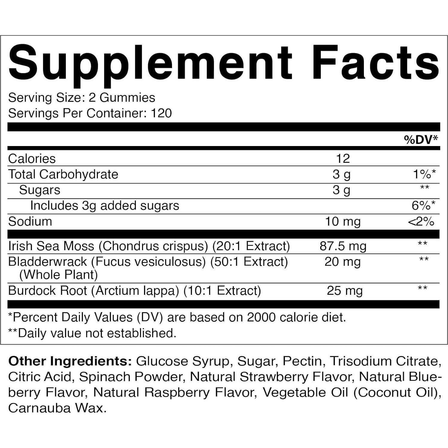 Gomitas Veganas de Musgo Marino Vitamatic 240 unidades