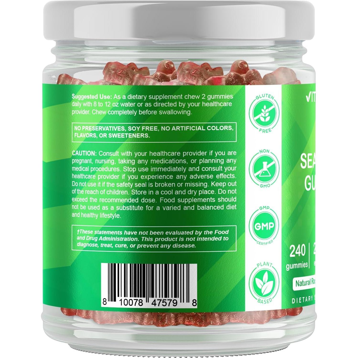 Gomitas Veganas de Musgo Marino Vitamatic 240 unidades